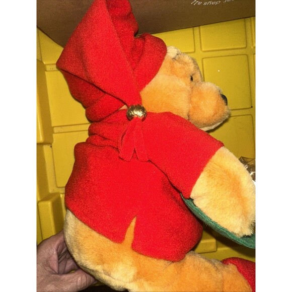 Disney Store Winnie The Pooh Christmas With Milk & Stocking Stuffed Bear 2000 - Picture 6 of 10